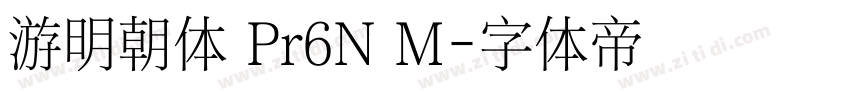 游明朝体 Pr6N M字体转换